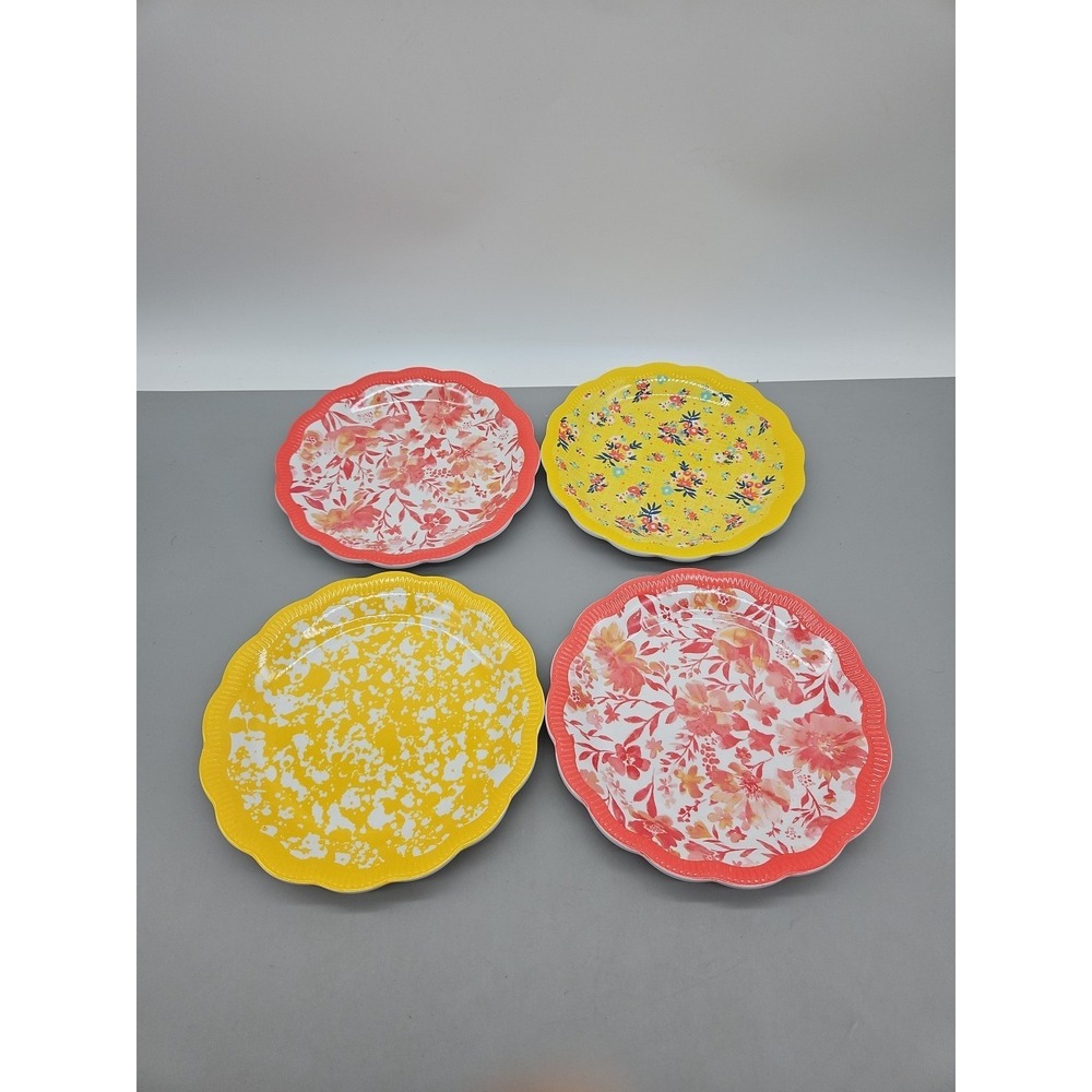Pioneer Woman‎ Melamine Appetizer Dessert Plates Multiple Patters Set Of 4